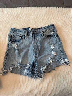 Abercrombie & Fitch Light Blue Distressed Denim Cutoff Shorts